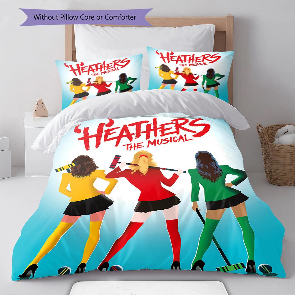 Heathers Pattern Bedding,Quilt Set Quilt Cover Pillowcase Home Birthday Gift (1 * duvet cover + 2 * pillowcase, without core)