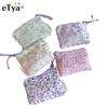 Mini Cotton Floral Organizer Bags for Women Bag Small Fabric Cosmetic Make Up Bag Little Purse Coin Pouch Children Cosmetic Case