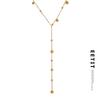 Stainless Steel Bead Long Pendant Collar Necklace for Women