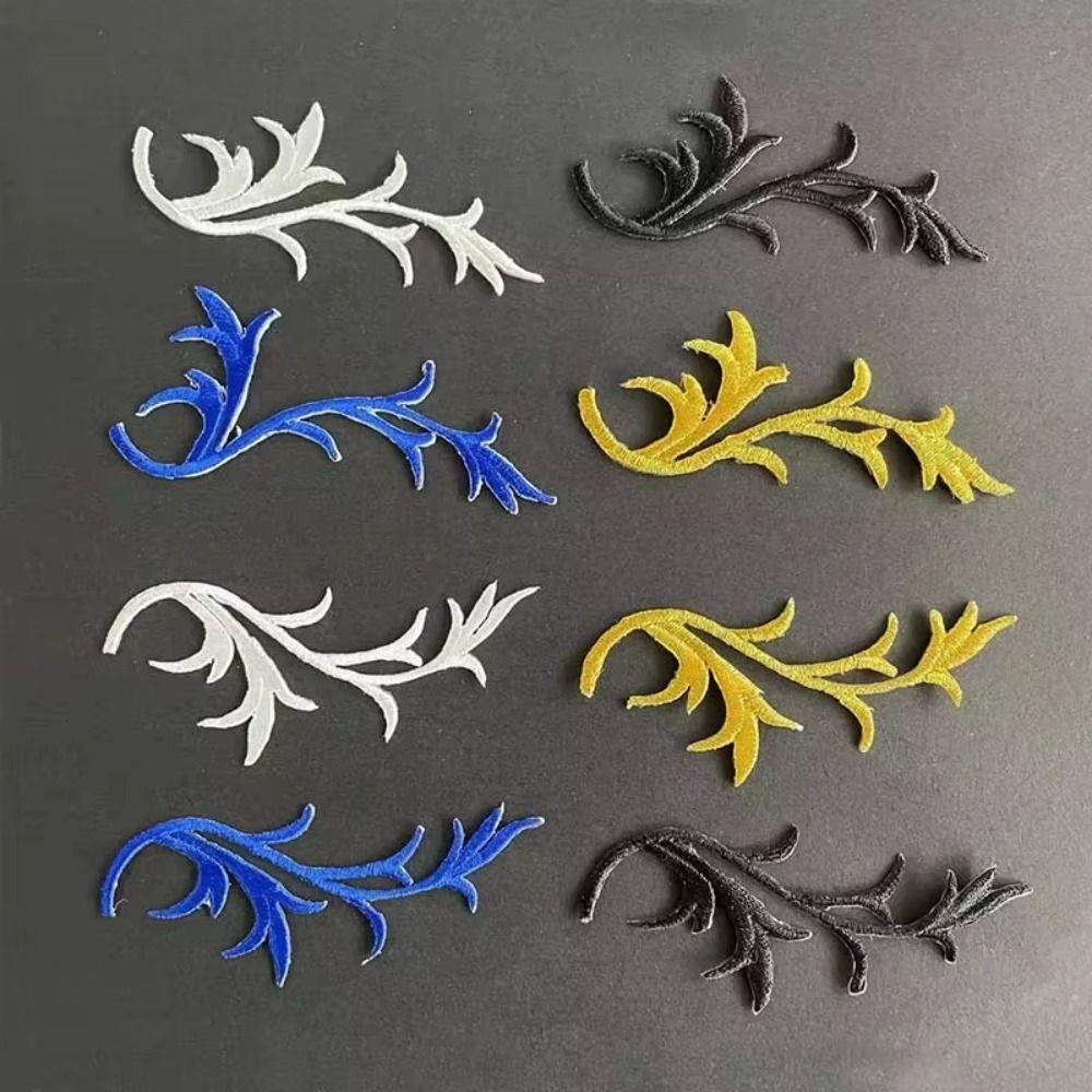 4 Pairs Deer Antler Embroidery Patch Decorative Applique Sew on Patch  For Clothing Dresses