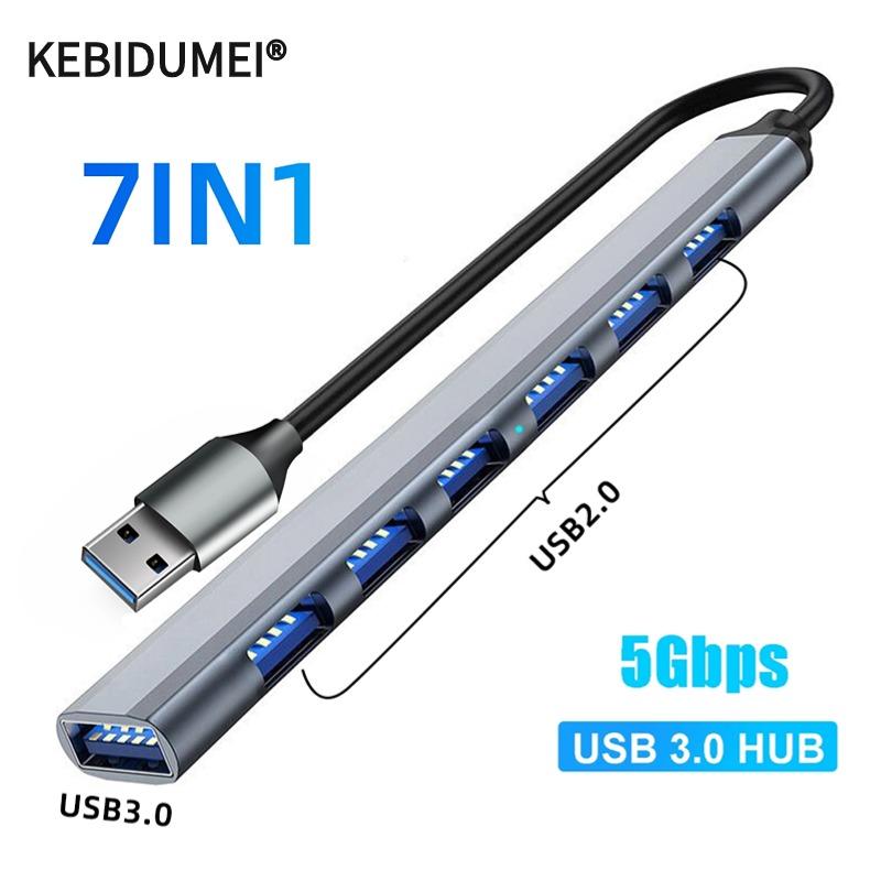 7IN1 USB HUB Type C 3 0 USB-A концентратор-разветвитель USB3.0/2.0 с USB-C 5 Гбит/с высокоскоростная передача данных для ПК ноутбука Macbook