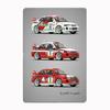 Lancia Classic Sports Quattro S1 Раллийный автомобиль Чертежи Металлическая табличка Постер Клуб Дом Спальня Бар Жестяная вывеска Декор комнаты Настенный декор