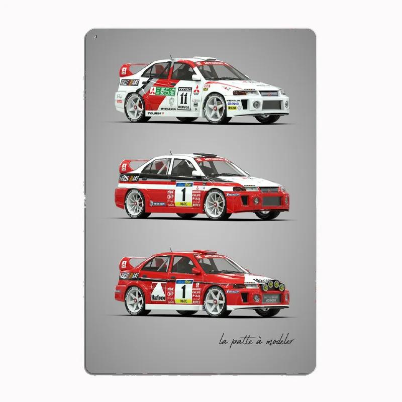 Lancia Classic Sports Quattro S1 Раллийный автомобиль Чертежи Металлическая табличка Постер Клуб Дом Спальня Бар Жестяная вывеска Декор комнаты Настенный декор