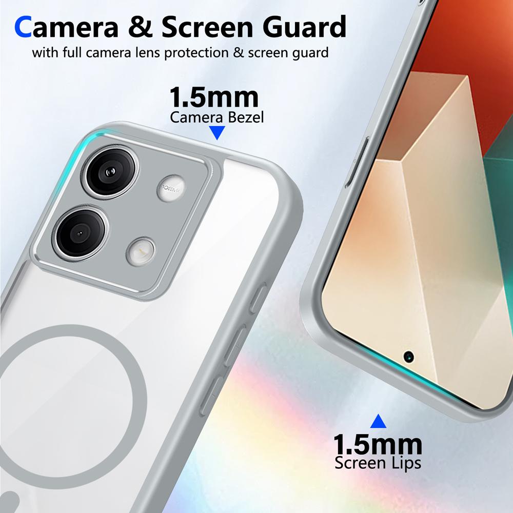 KEYSION Прозрачный магнитный чехол для телефона для Xiaomi POCO M6 Pro 4G Мягкий силикон+ПК HD Clear Ударопрочная задняя крышка для POCO X6 5G