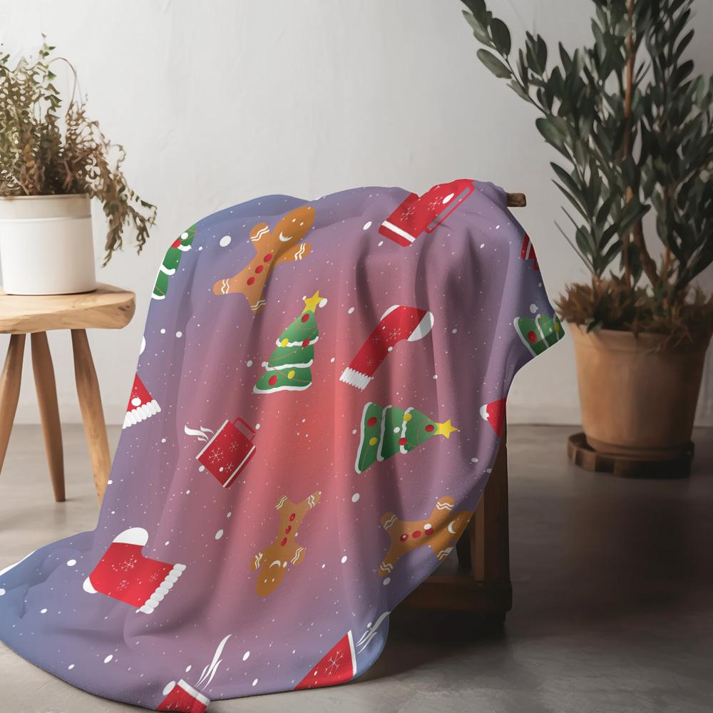 Soft Throw Blanket Cozy Sherpa Fleece Warm Decorative Home Living Room Bedding Gift Holiday Christmas Pattern
