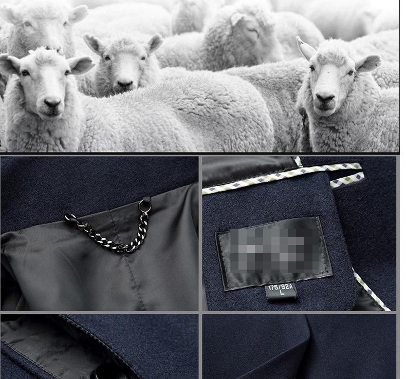 Зимнее мужское полупальто средней длины с отложным воротником из смесовой шерсти, 2023: Деловой кэжуал для среднего возраста.