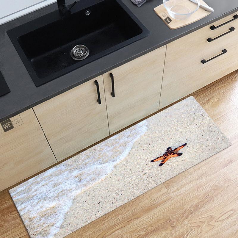 10 Styles 3D Seaside Beach Starfish Pattern Floor Mat Bathroom Mat Kitchen Door Mat Carpet Home Decoration