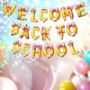 Cartoon Welcome Back To School Banner Pencil Background Hanging Flag  for Birthday Party Decor