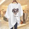 2025 Summer Women's European Style Loose Fit White T-shirt with Short Sleeves