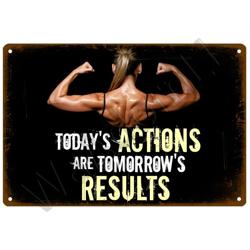 Вывеска для спортзала, металлическая вывеска, винтажный металлический плакат, металлическая табличка для тренировок, настенный декор для мужчин, жестяная вывеска для спортзала в пещере, декоративная тарелка для фитнеса