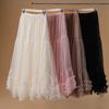 Swing Design Sense of Net Yarn Bustier Skirt New High-waisted Thin Fluffy Skirt Draped Sense of Temperament Bustier Skirt