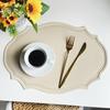 Heat-Resistant PVC Placemats Reusable Non-Slip Table Mats Waterproof Elliptical Shape Dining Place Mat for Kitchen Coffee Table