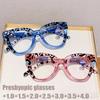 Unisex Oversize High Quality Eyewear Leopard Print Frame Reading Glasses For Women Blue Anti Light Presbyopic Eyeglasses