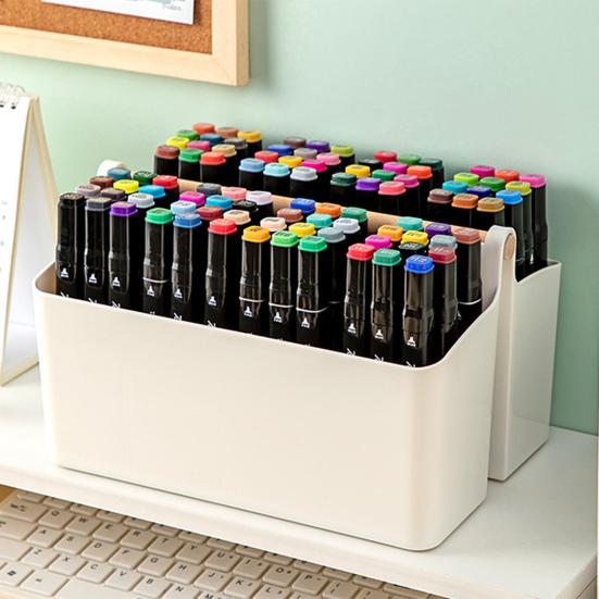Ящик для хранения, большая емкость, отсеки для держателей ручек, дизайнерский настольный органайзер для канцелярских принадлежностей с ручкой для дома