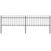 VidaXL Garden Fence with Spear Top Steel 359 X 80 Cm Black 277603