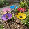 Handcrafted Garden Metal Flower Stake Sturdy Iron Bird Water Feeder  Backyard
