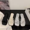 Flat-bottomed Silver Sandals French Small Cool Slippers Fairy Shoes 2025 New Summer Fashion Wear Beach Sandals