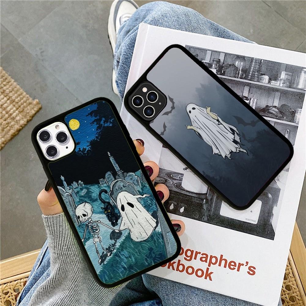 Мультяшный жуткий привидение Чехол для телефона Силикон PC+TPU Для Для IPhone 11 12 13 14 15 16 Plus Pro Max Чехол