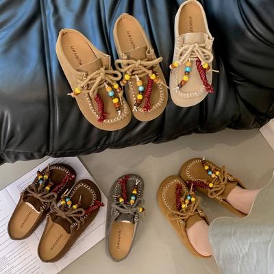 Ретро и литературные корейские шнурованные крутые тапочки 2025 лето новые универсальные крутые тапочки универсальные крутые тапочки на толстой подошве