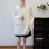 Autumn and Winter New Hollow Splicing Lace Sequined Knitted Sweater Top Loose Medium and Long Sweater Pullover Women