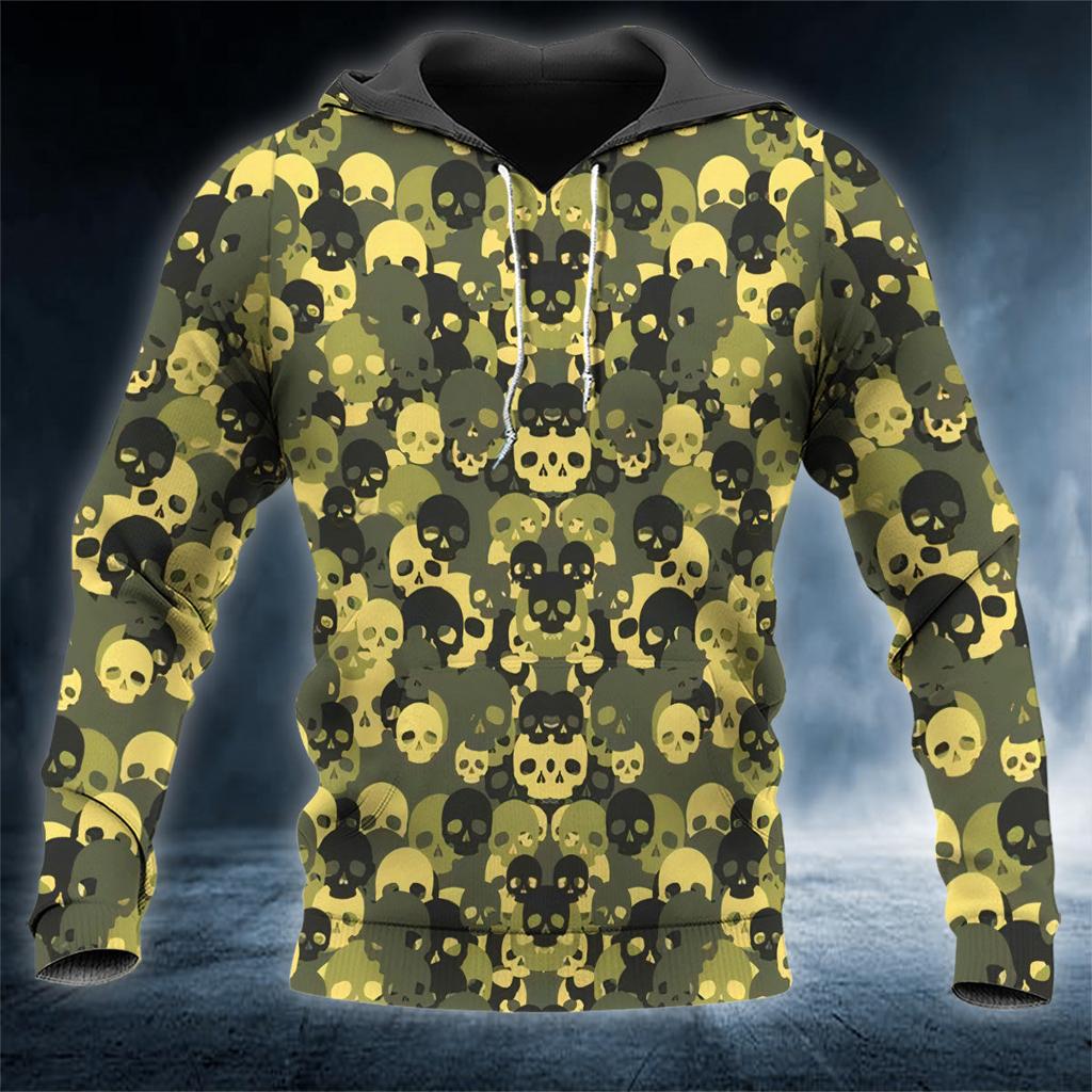 Hoodie Men Punk Skull 3D Print Fashion Skeletor Y2k Graphic Casual Goth Streetwear Long Sleeve Pullover Spring Autumn Oversized Top