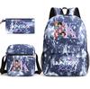 3Pcs/set 26 English Letter Printed Large Capacity Bookbag Backpack with Shoulder Bag Pencil Case for Teenager Student Boy Girl School Bag Kid Gift