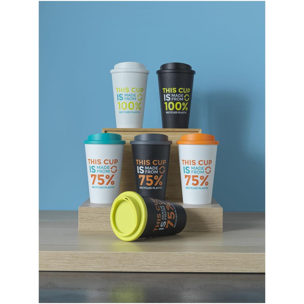 Americano "Eco" recycled 350 ml thermal tumbler Solid black
