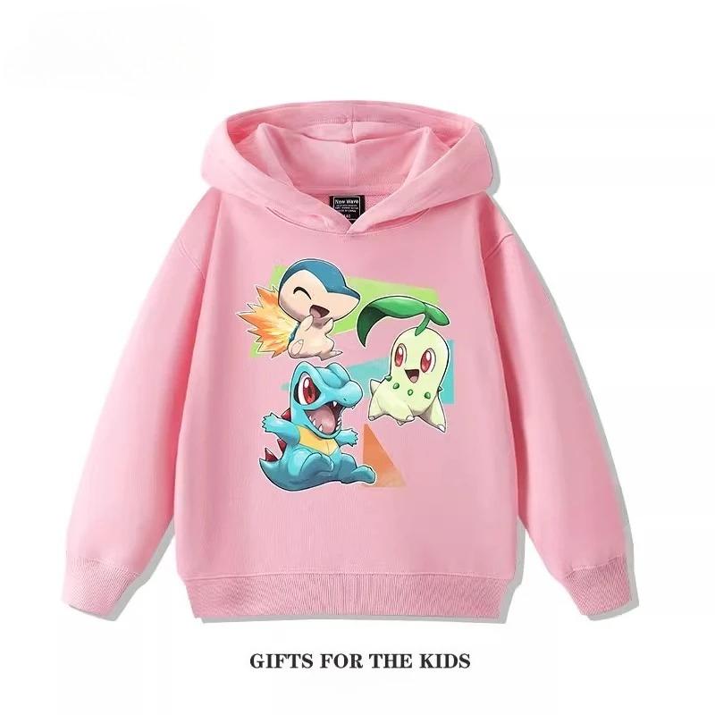 Autumn Cartoon Pokémon 3D Printed Hoodies Fashionable Casual Sports Long Sleeved Children's Boy and Girl Kids Unisex Hooded Sweatshirts