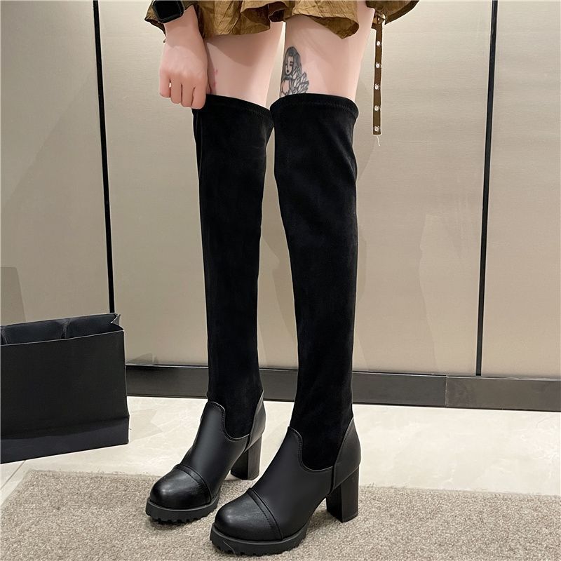 Internet celebrity thin boots thick heel height thin boots children autumn and winter new knee boots children