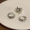Retro Punk Pentagram Star Ring For Men Women  Y2K Egirls Gothic Couple Adjustable Finger Ring Irregular Vintage Jewelry