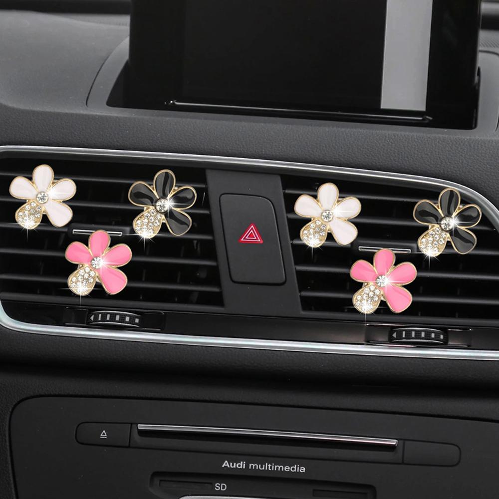 3 шт. Украшения для автомобиля Цветочный освежитель воздуха для автомобиля Зажим для вентиляционного отверстия Декор для автомобиля Аксессуары для салона автомобиля Украшения для женщин и девочек