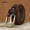 Personalized Trendy Thickened Top Layer Cowhide Belt Men's Genuine Leather Pin Buckle Retro Ins Style Distressed Jeans Belt
