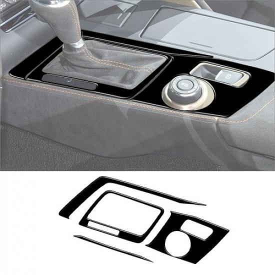 4Pcs Glossy Piano Black Gear Shift Cover Trim For Chevrolet Corvette C7 2014-19