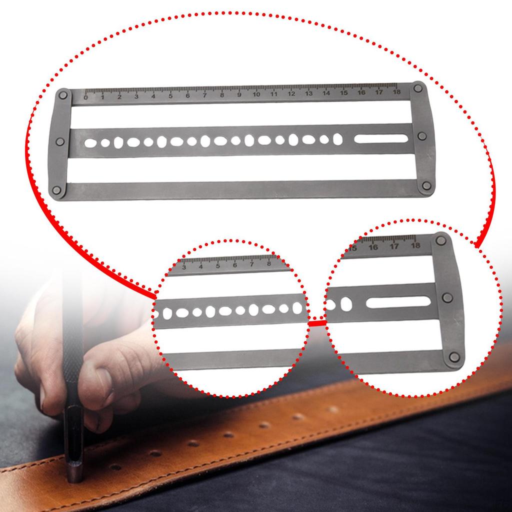 Belt Positioning Auxiliary Ruler End Tool Leatherwork Handcraft DIY Cutting Punch Hole