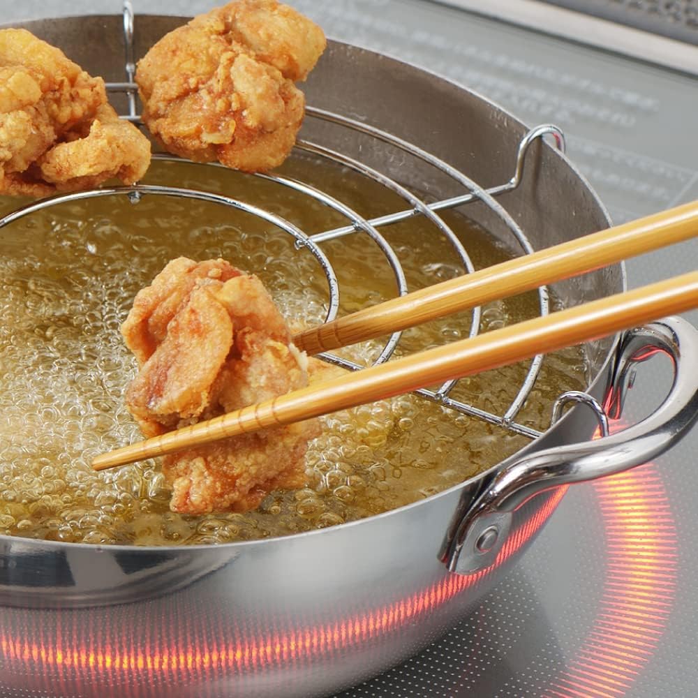 Yoshikawa Stainless Steel Tempura Made In Gift Wrapping SJ3391 Pot, 20cm, 2.9L Capacity, Tendoraku, Japan, Available,