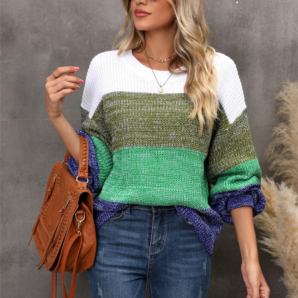 GMXIA Women's Fashion Casual Autumn Winter Long Sleeve O-Neck Loose Sweaters