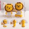 Positive Crochet Lion Doll with Card Home Room Decor Handmade Knitting Emotional Support Lion Animal Ornament Christmas Gift