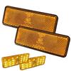 Откройте для себя ветровые светодиодные отражатели Мотоциклетный кастом Двойное освещение Квадратный стоп-сигнал Маркер прицепа Боковой маркер Задний маркер Тюнинг Янтарный (