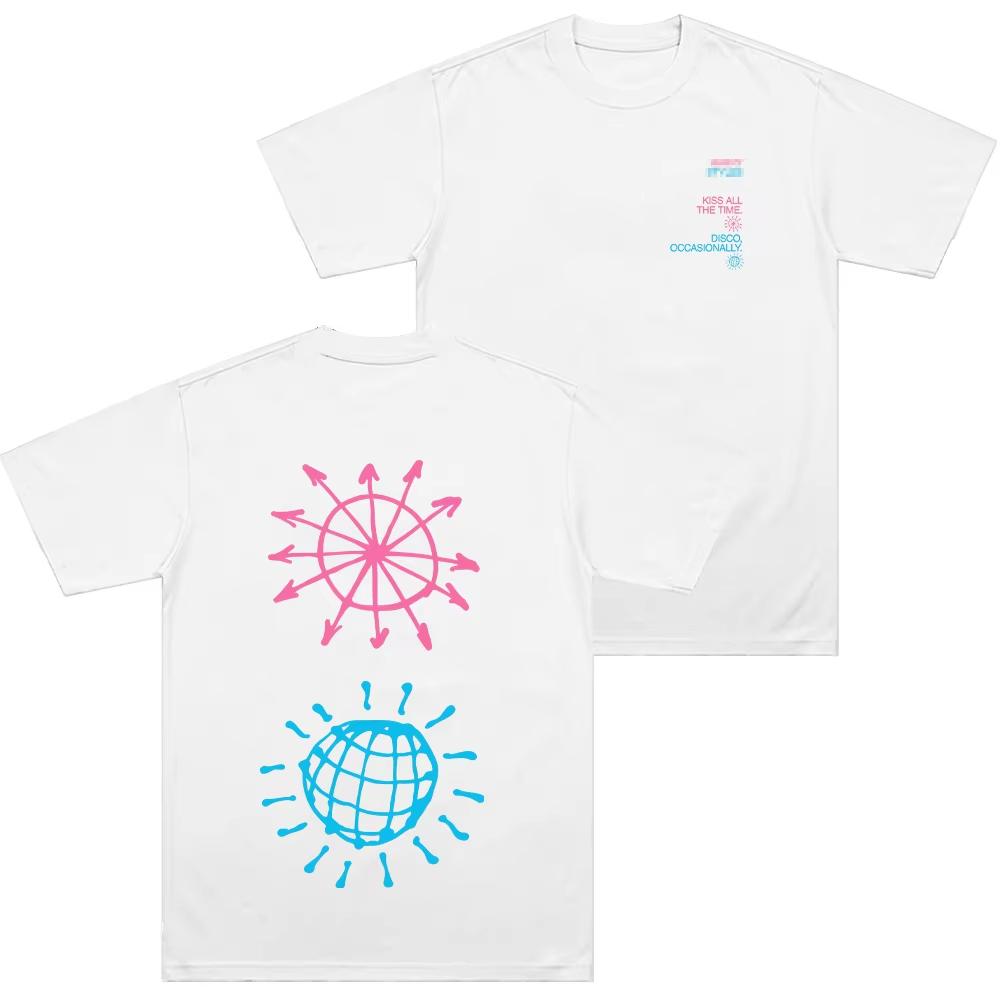 Kiss All The Time Disco Occasionally Print Tshirt Harry Style Music pure Cotton Clothes Men Casual Fashion Unisex T Shirt