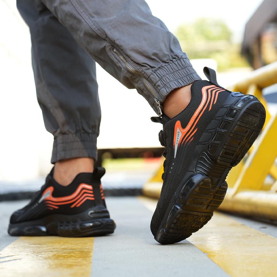 Кроссовки рабочие с вращающейся пряжкой защитная обувь устойчивая к проколам обувь со стальным носком мужская неразрушимая обувь нескользящие ботинки