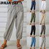 IHUASU 12 цветных женских модных повседневных брюк с однотонным принтом и капри