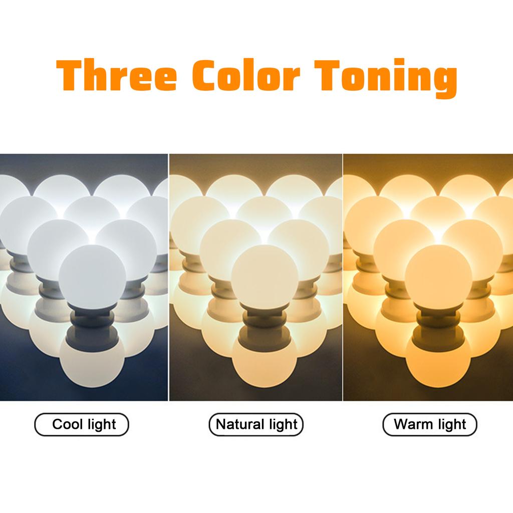 Mirror Front Lights Dresser Refill Makeup Mirror Bulb Tri-color Dimming USB Touch Switch Long Press