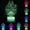 Звездные войны Звезда Смерти Тысячелетний Сокол 3d Светодиодный Ночник С Сенсорным И Пультом Управления Для Домашнего Декора