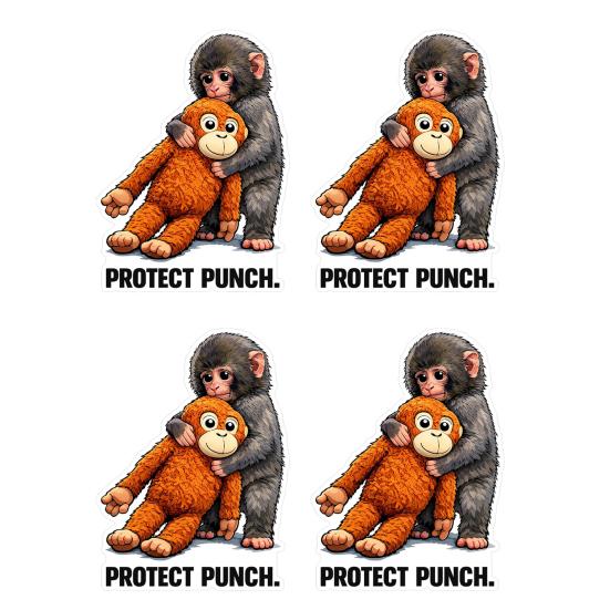 Защитные наклейки 'Punch The Monkey' для автомобиля, ноутбука. Милая обезьянка, держащая плюшевую игрушку. Виниловые наклейки. Легко наклеивать/снимать. Веселый декор для детской комнаты