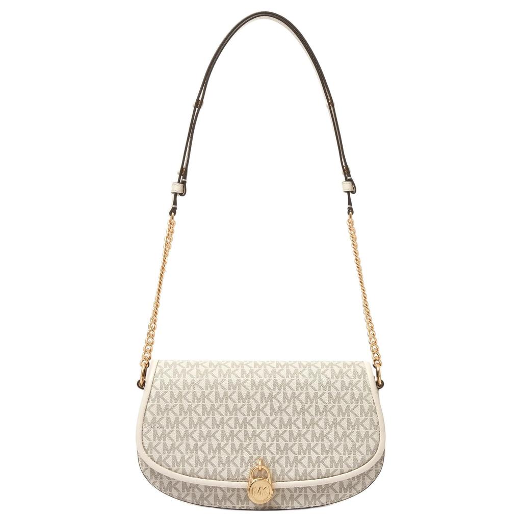 MICHAEL KORS Mila Artificial Leather Shoulder Bag, Crossbody Bag Medium Women's Vanilla White 35T5GIMM8B-LT CRM MULTI