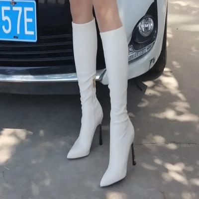 Элегантные высокие каблуки женские длинные сапоги новинка в шикарной распродаже обуви 2024 года тренд Y2k удобные сапоги женские туфли выше колена