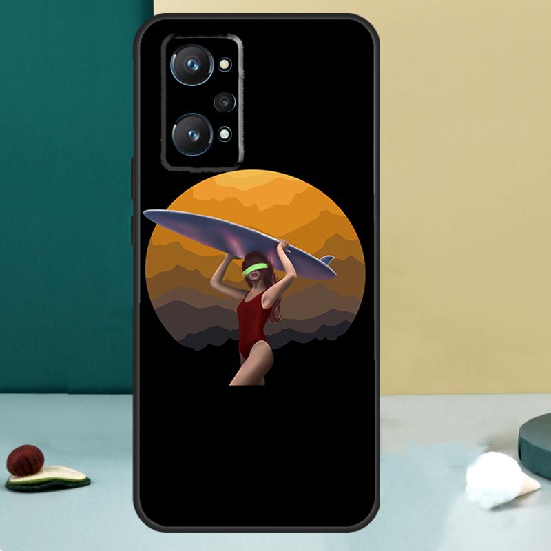 Чехол для Realme GT 6T 5 6 GT 7 Pro C67 C75 C61 C55 C53 C51 C21Y C25S 10 11 12 13 14 Pro Plus с изображением доски для серфинга, серфинга, девушки-серфера
