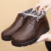 New Autumn and Winter Men's Plus Velvet High-top Boots Thickened Leather Waterproof Warm Shoes Lightweight and Non-slip