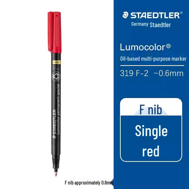 Маркер Staedtler 319 F, на масляной основе, многоцелевой, 0,6 мм, красный/черный