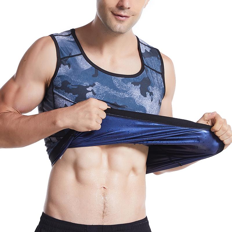 Мужская Корректирующая Рубашка Талия Стажер Сауна Пот Жилет Body Shaper Корсет Для Похудения Майка